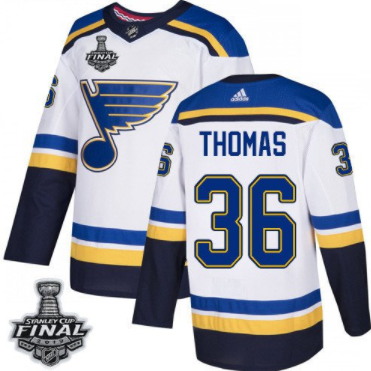 Blues #36 Robert Thomas Weiß 2019 Stanley Cup Final Stitched